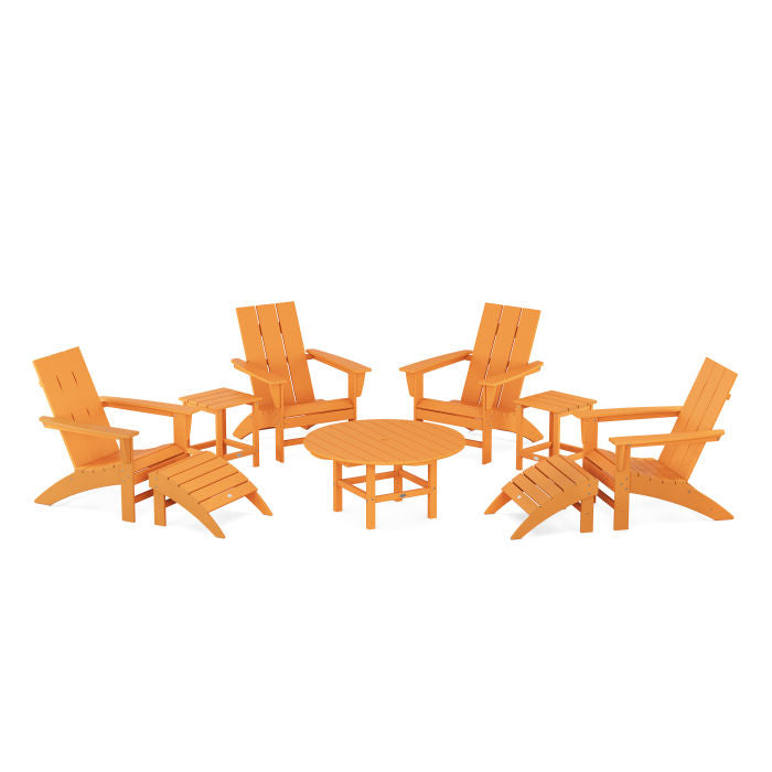 Modern Adirondack Chair 9-Piece Conversation Set