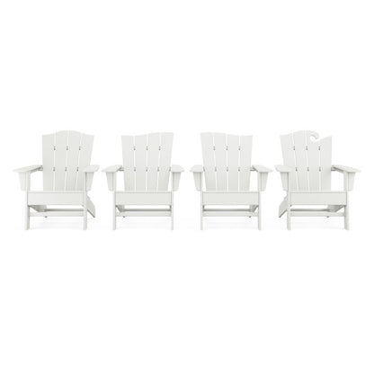 Wave Collection 4-Piece Adirondack Chair Set in Vintage Finish