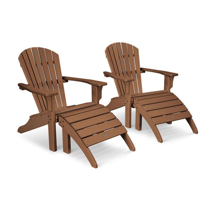 Seashell Adirondack Set with Ottomans