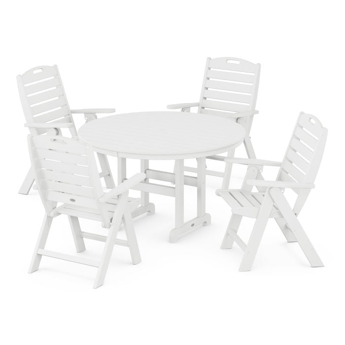 Nautical 5-Piece Round Farmhouse Dining Set