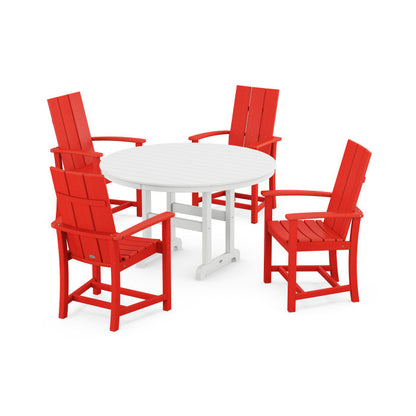 Modern Adirondack 5-Piece Round Farmhouse Dining Set