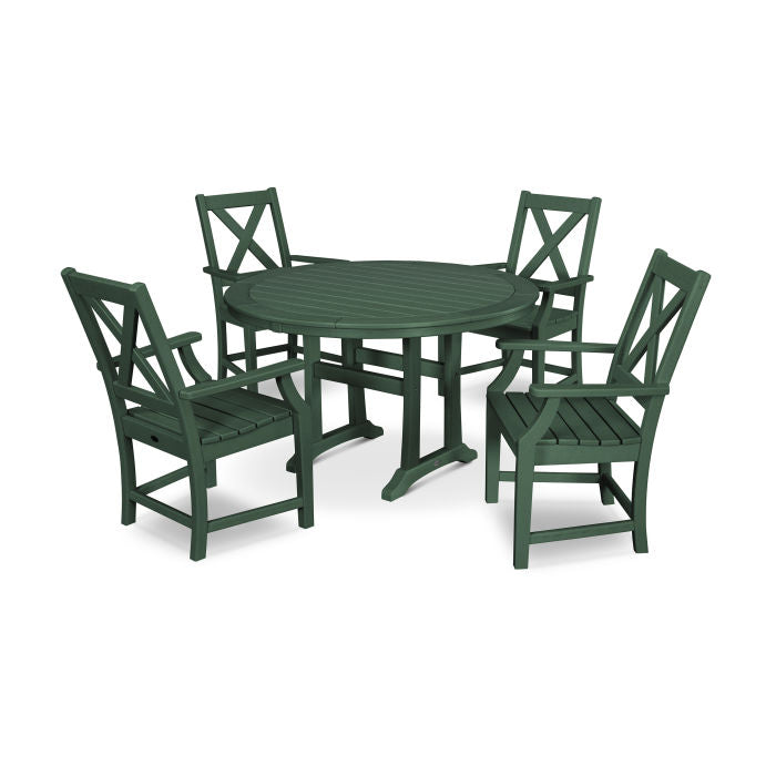 Braxton 5-Piece Nautical Trestle Arm Chair Dining Set