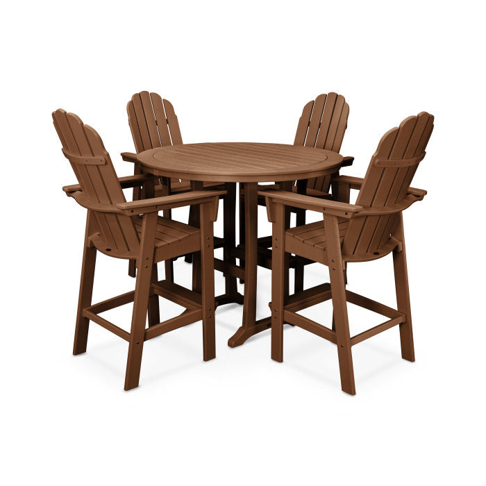 Vineyard Curveback Adirondack 5-Piece Nautical Trestle Bar Set