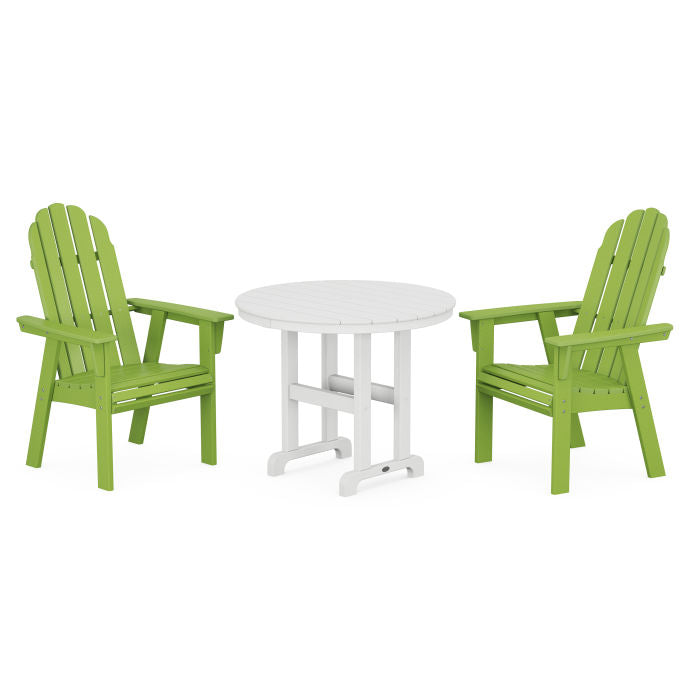 Vineyard Adirondack 3-Piece Round Dining Set