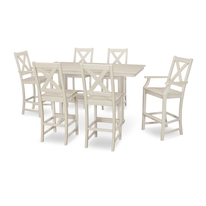 Braxton 7-Piece Farmhouse Trestle Bar Set