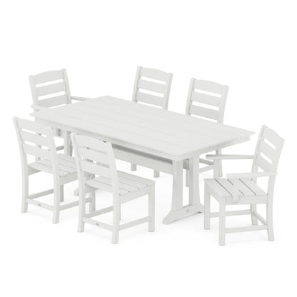Lakeside 7-Piece Farmhouse Trestle Dining Set in Vintage Finish