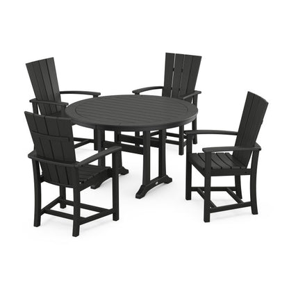 Quattro 5-Piece Round Dining Set with Trestle Legs