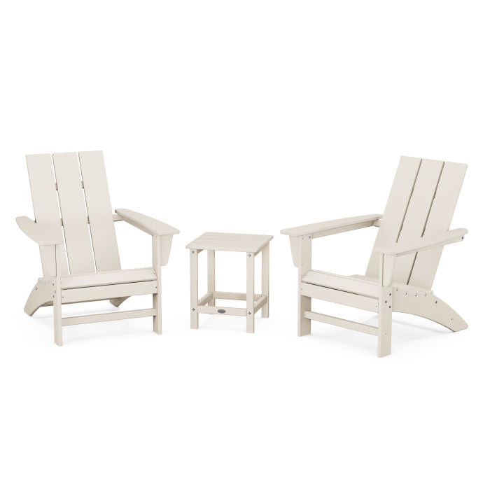 Modern 3-Piece Adirondack Set with Long Island 18" Side Table