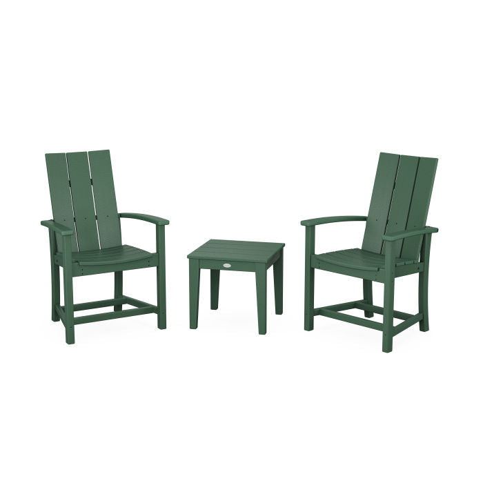 Modern 3-Piece Upright Adirondack Chair Set