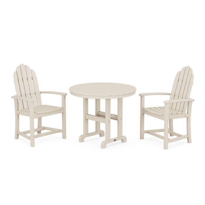 Classic Adirondack 3-Piece Round Dining Set