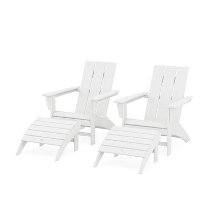 Modern Adirondack Chair 4-Piece Set with Ottomans