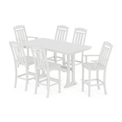 Country Living 7-Piece Farmhouse Bar Set with Trestle Legs