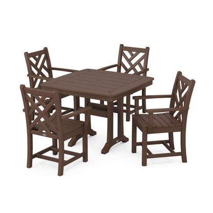 Chippendale 5-Piece Dining Set with Trestle Legs
