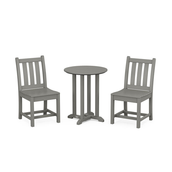 Traditional Garden Side Chair 3-Piece Round Dining Set