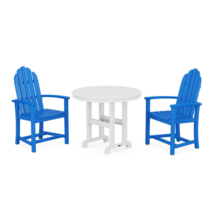 Classic Adirondack 3-Piece Round Dining Set