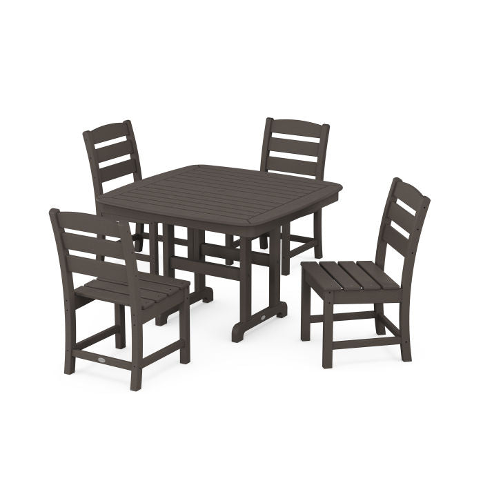 Lakeside Side Chair 5-Piece Dining Set with Trestle Legs in Vintage Finish