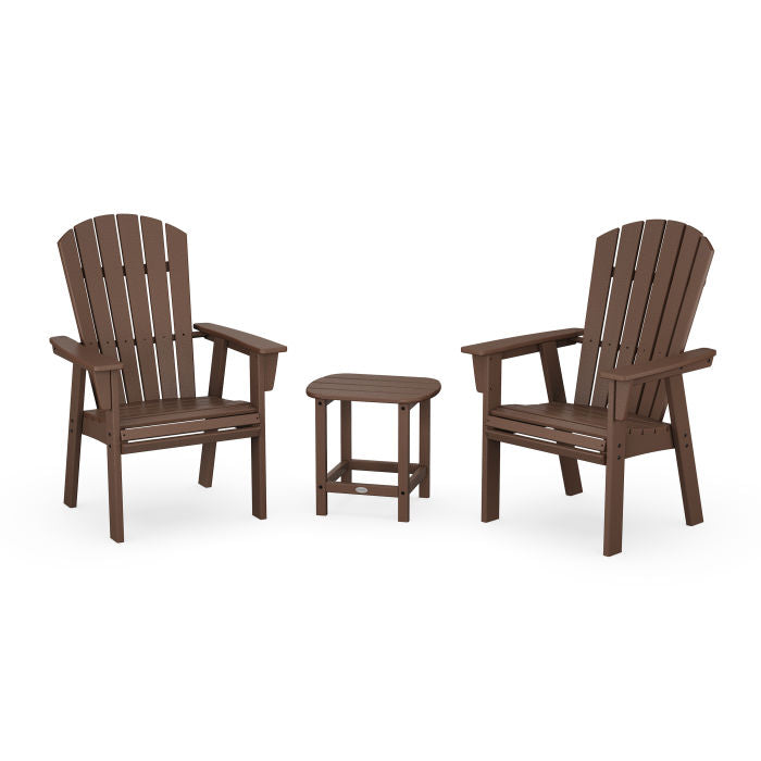 Nautical 3-Piece Curveback Upright Adirondack Chair Set