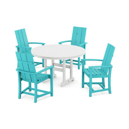 Modern Adirondack 5-Piece Round Farmhouse Dining Set