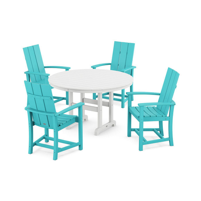 Modern Adirondack 5-Piece Round Farmhouse Dining Set