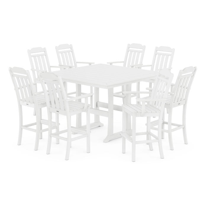 Country Living 9-Piece Bar Set with Trestle Legs