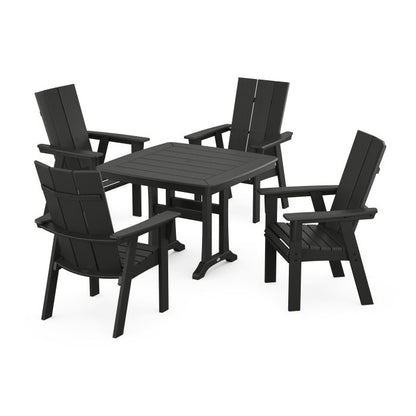 Modern Adirondack 5-Piece Dining Set with Trestle Legs