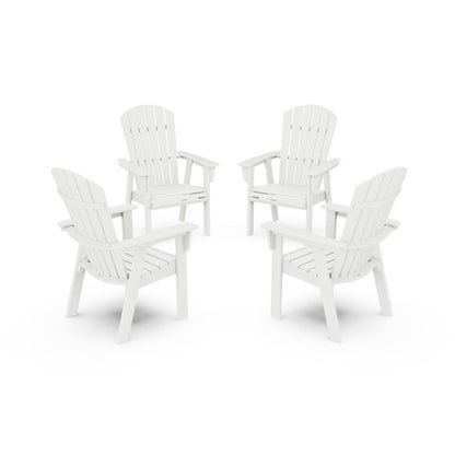 Nautical 4-Piece Curveback Upright Adirondack Conversation Set in Vintage Finish