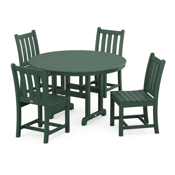Traditional Garden Side Chair 5-Piece Round Farmhouse Dining Set