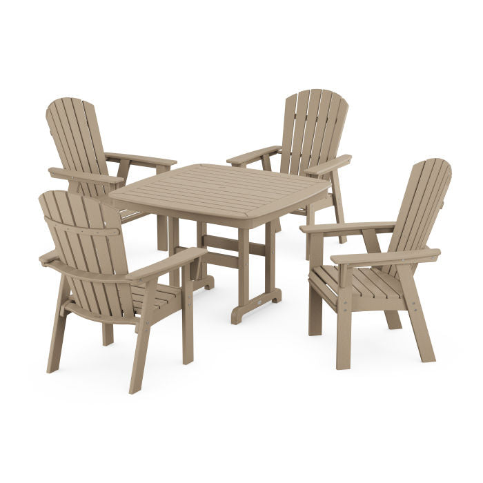 Nautical Curveback Adirondack 5-Piece Dining Set in Vintage Finish
