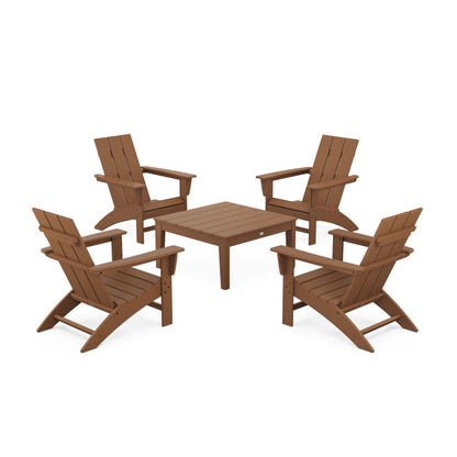 5-Piece Modern Adirondack Chair Conversation Set with 36" Conversation Table