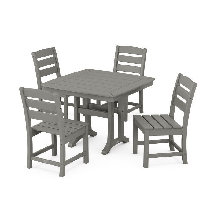 Lakeside Side Chair 5-Piece Dining Set with Trestle Legs