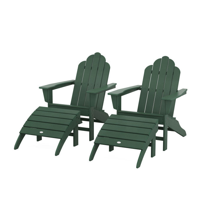 Long Island Adirondack Chair 4-Piece Set with Ottomans