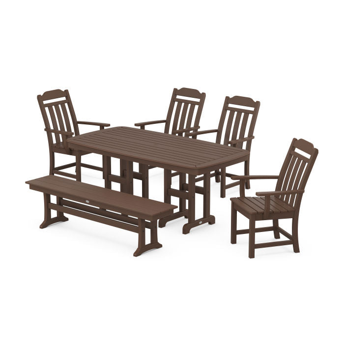 Country Living 6-Piece Dining Set with Bench