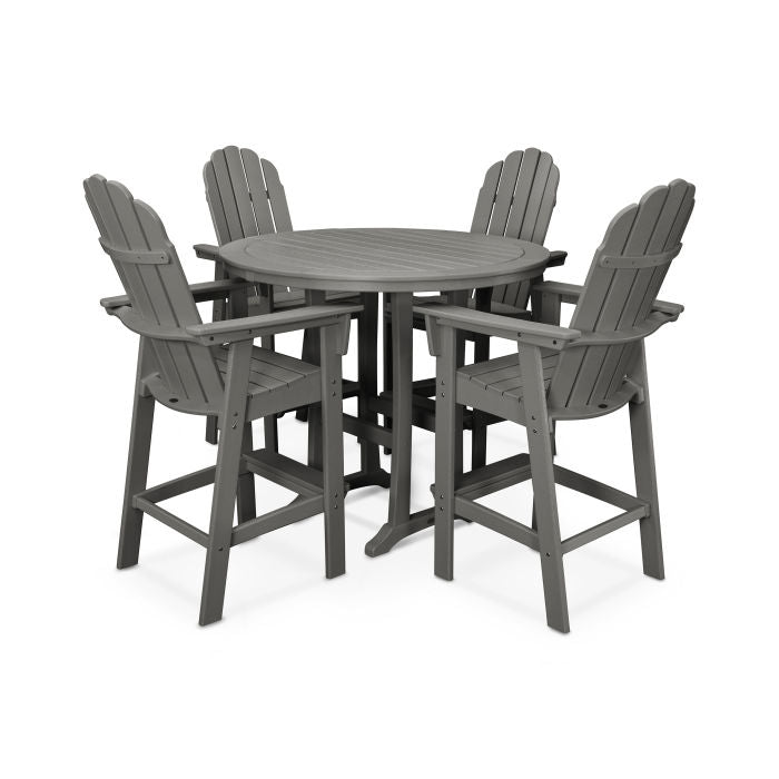 Vineyard Curveback Adirondack 5-Piece Nautical Trestle Bar Set