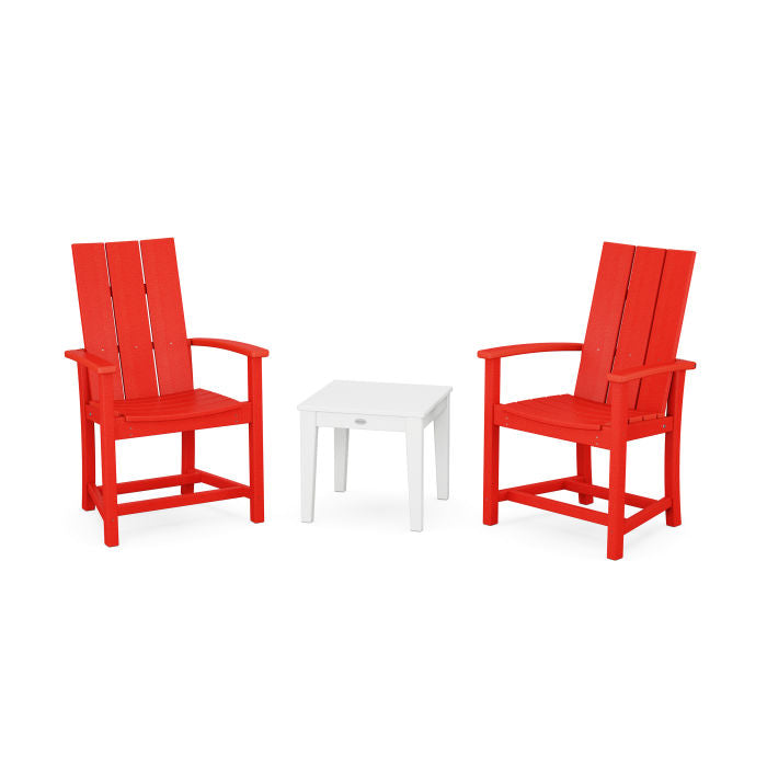 Modern 3-Piece Upright Adirondack Chair Set