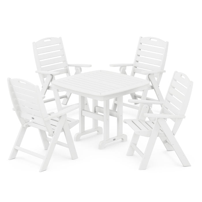 Nautical Folding Highback Chair 5-Piece Dining Set