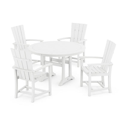 Quattro 5-Piece Round Dining Set with Trestle Legs