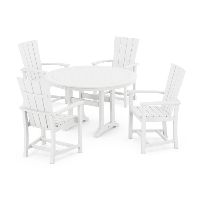 Quattro 5-Piece Round Dining Set with Trestle Legs