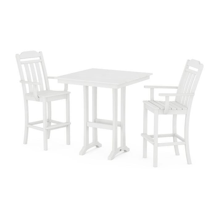 Country Living 3-Piece Farmhouse Bar Set with Trestle Legs