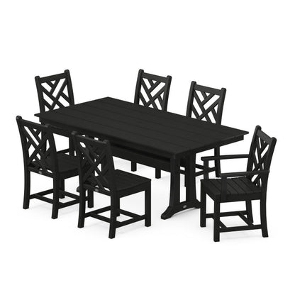 Chippendale 7-Piece Farmhouse Trestle Dining Set