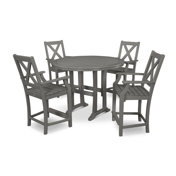 Braxton 5-Piece Nautical Trestle Arm Chair Counter Set