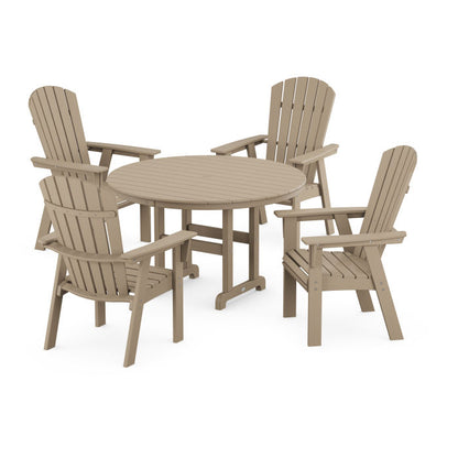 Nautical Adirondack 5-Piece Round Farmhouse Dining Set in Vintage Finish