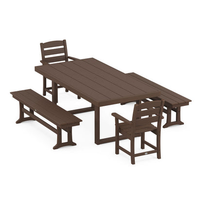Lakeside 5-Piece Dining Set with Benches
