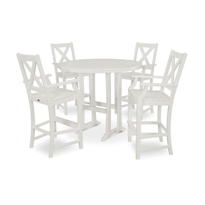 Braxton 5-Piece Nautical Trestle Arm Chair Bar Set