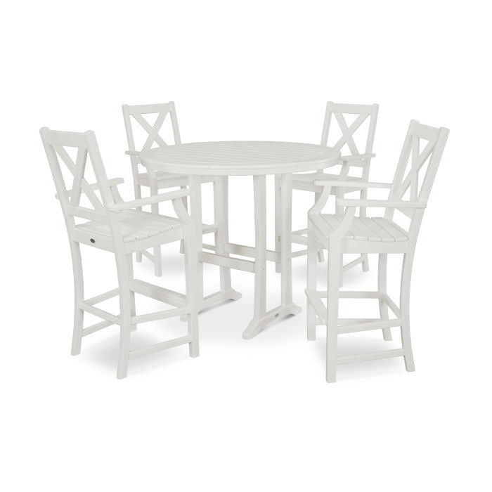 Braxton 5-Piece Nautical Trestle Arm Chair Bar Set