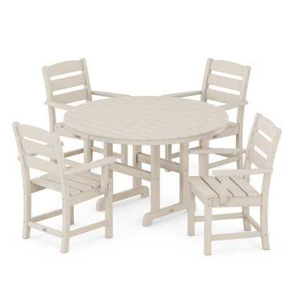 Lakeside 5-Piece Round Farmhouse Arm Chair Dining Set