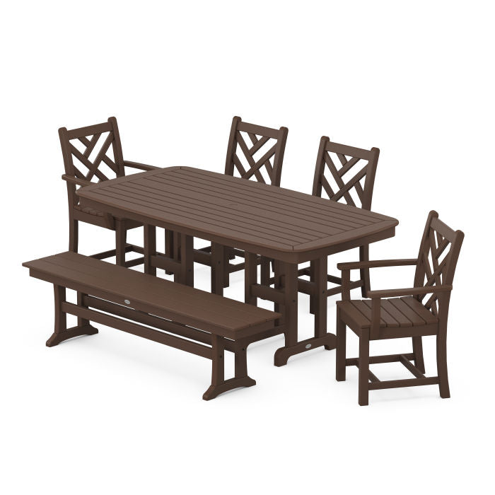 Chippendale 6-Piece Dining Set with Bench