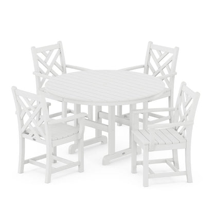 Chippendale 5-Piece Round Farmhouse Dining Set