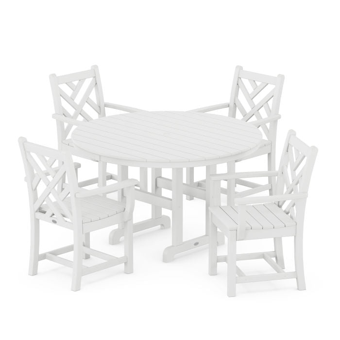 Chippendale 5-Piece Round Farmhouse Dining Set