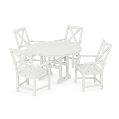 Braxton 5-Piece Nautical Trestle Arm Chair Dining Set in Vintage Finish