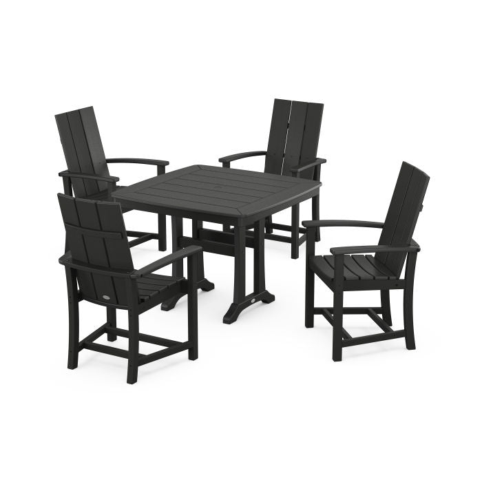 Modern Adirondack 5-Piece Dining Set with Trestle Legs